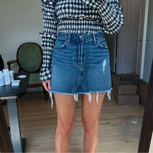 GRLFRND DENIM SKIRT Eva A-Frame Gusset Skirt in Walk This Way, worn once